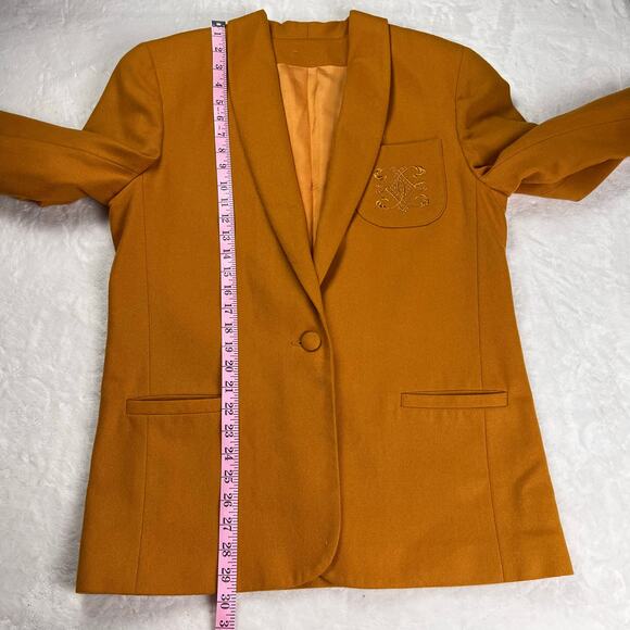 David Warren Vintage Gold Women's Blazer Jacket Size 10 Wool Blend BoHo - Picture 5 of 8